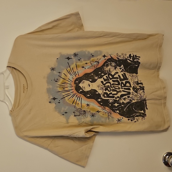 ARIZONA JEAN CO Oversized Raise Your Vibe Graphic Hippie Boho Short Sleeve Tee - Picture 4 of 7